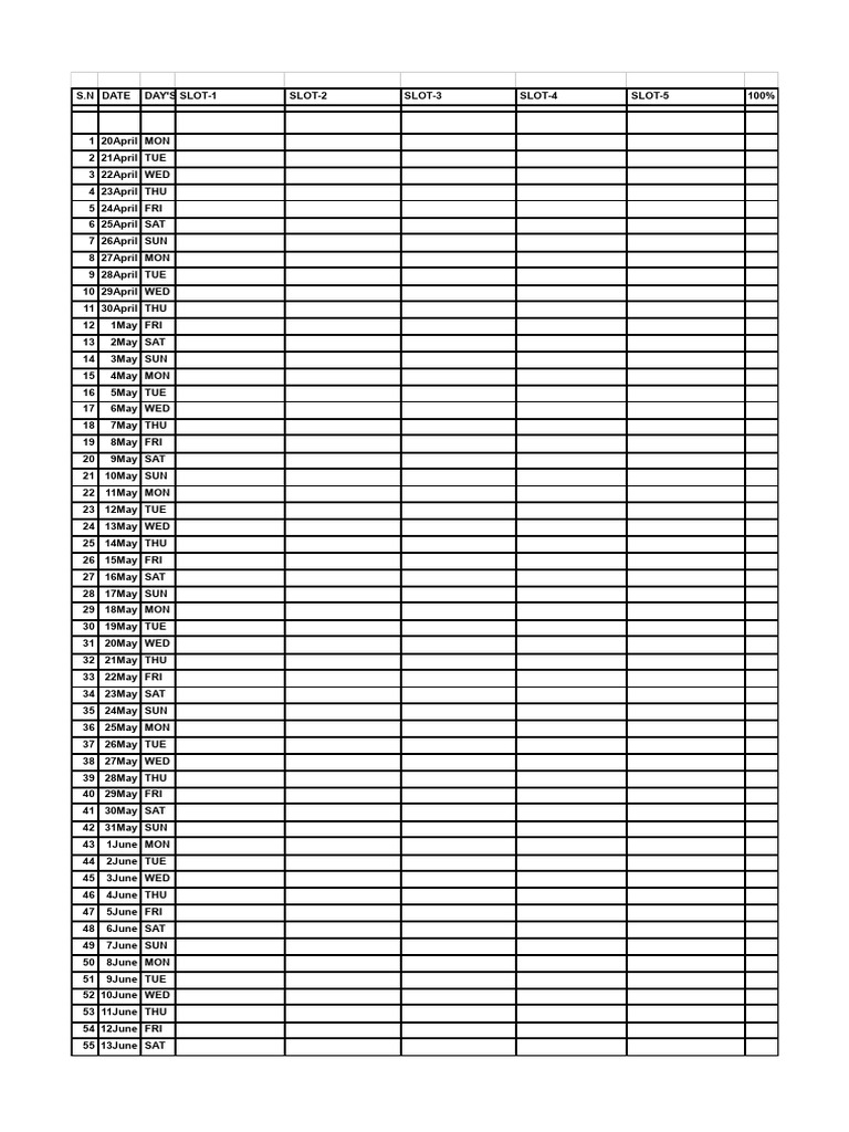 Time Table | PDF