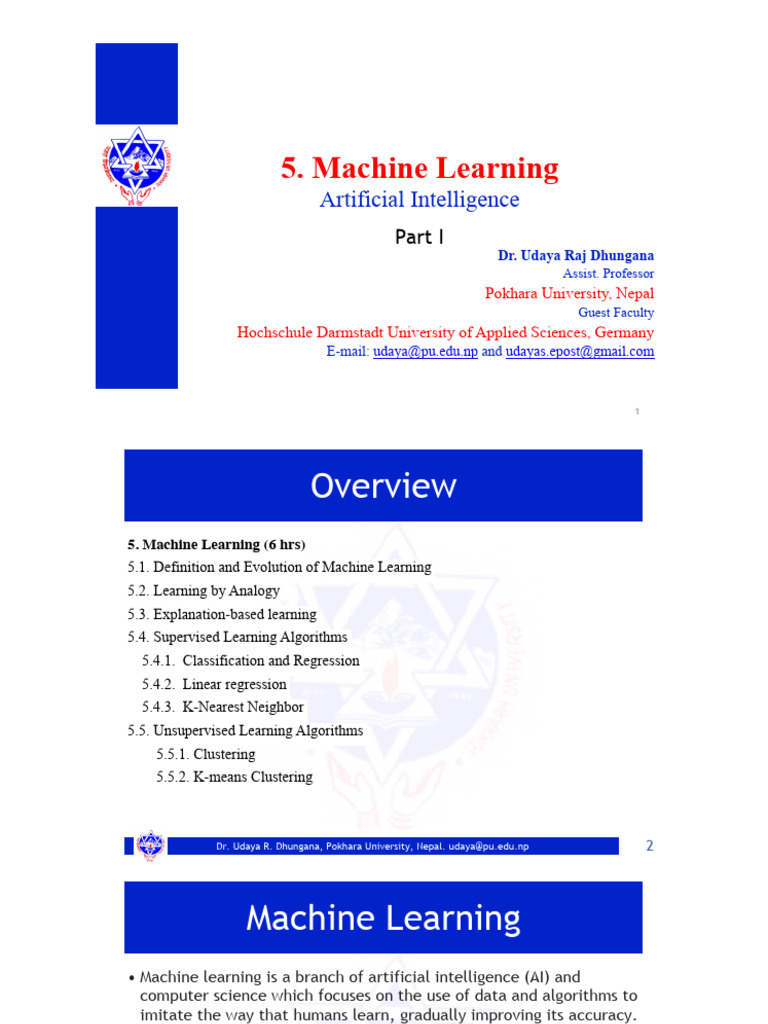 Ch-5 Machine Learning (Part I) | PDF | Machine Learning | Errors And ...