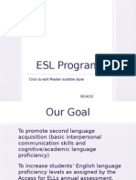 ESL Program: Click To Edit Master Subtitle Style