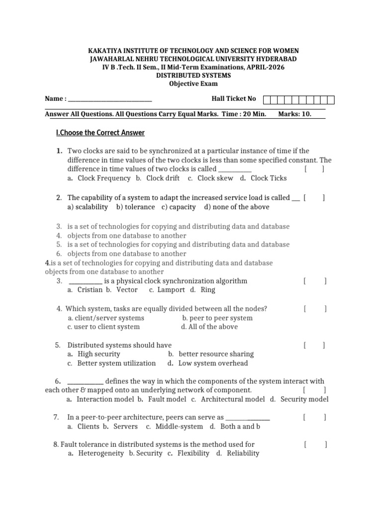 DS-QUIZ 2 | PDF | Distributed Computing | Databases