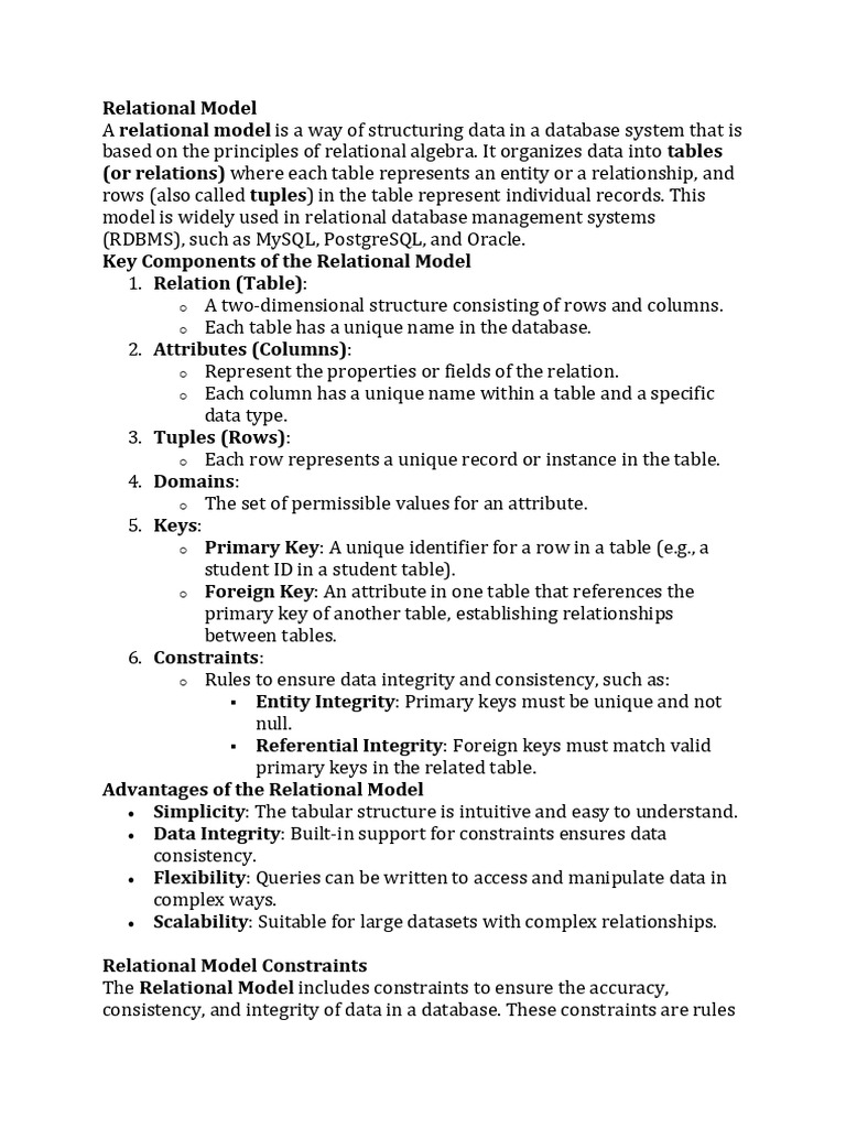 Unit 3 | PDF | Relational Model | Relational Database