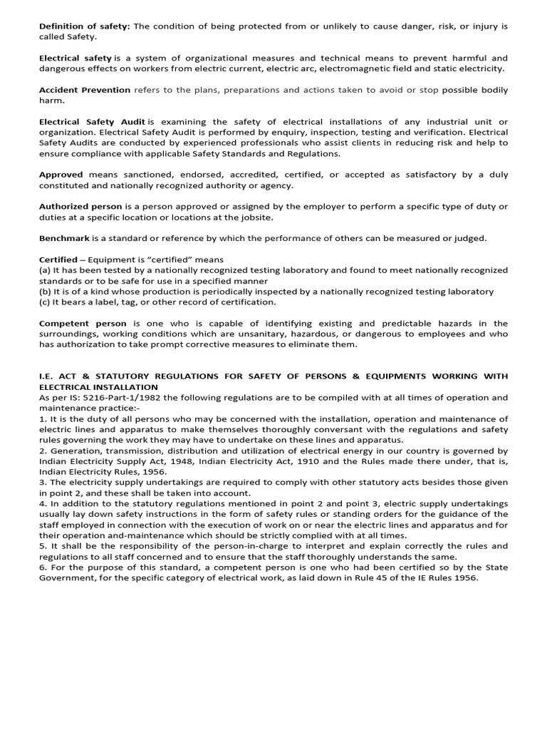 Unit 1 - Safety & Prevention of Accidents | PDF