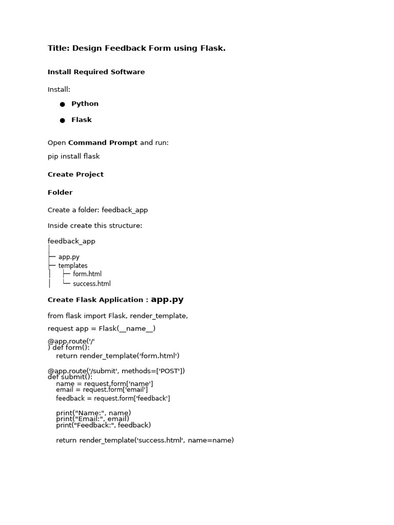 10. Design Feedback Form Using Flask | PDF