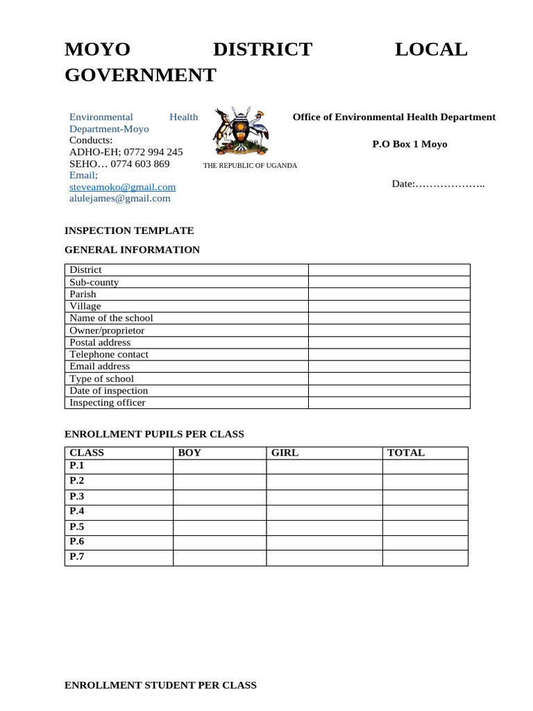 School Inspection Template | PDF