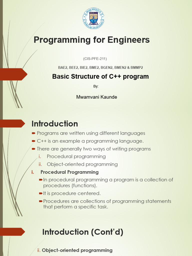 Basic Structure of C++ Program | PDF | C++ | Computer Program