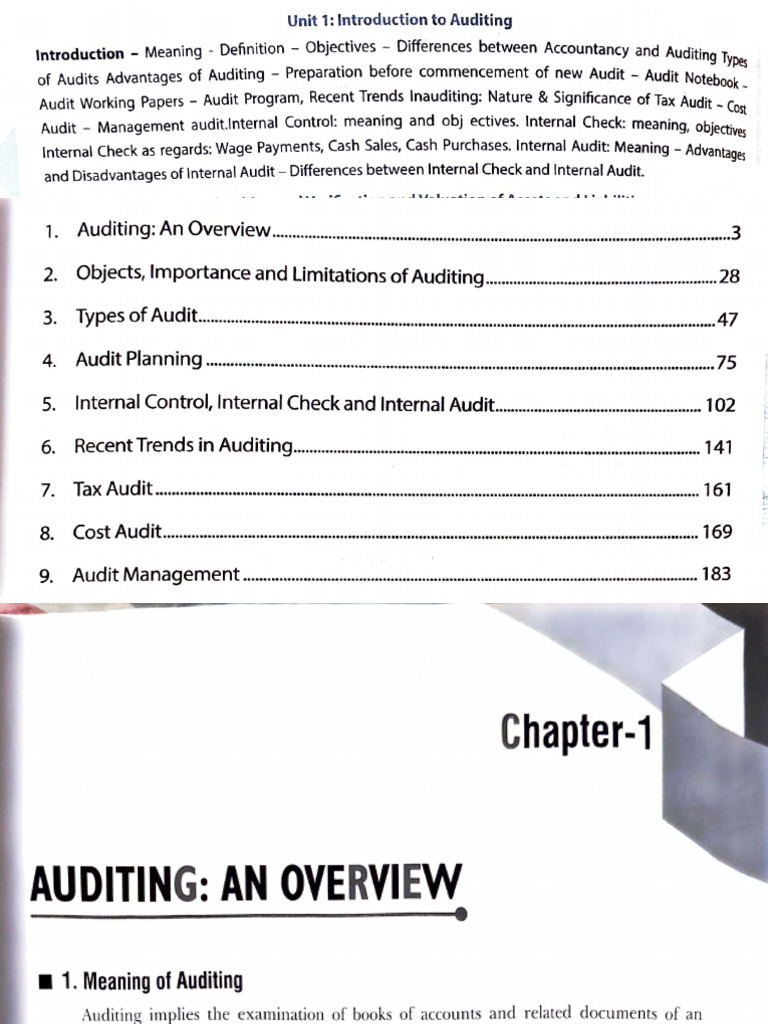 A&CG Unit 1 Introduction to Auditing | PDF
