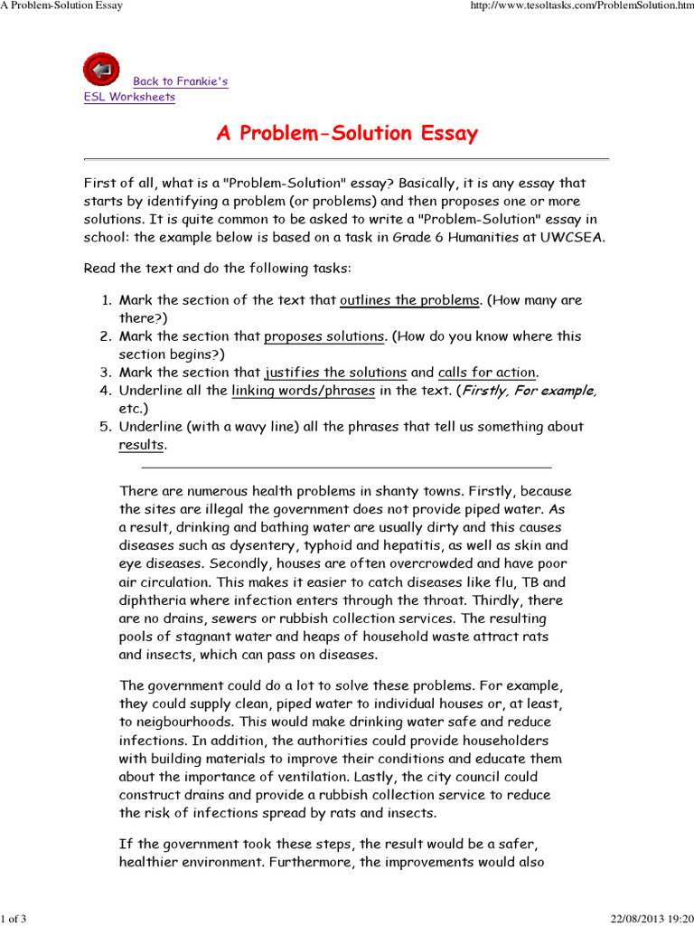 A Problem-solution Essay | PDF | Public Health