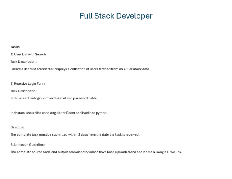 Full Stack Developer | PDF