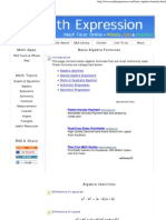 Math Expression_ Basic Algebra Formulas