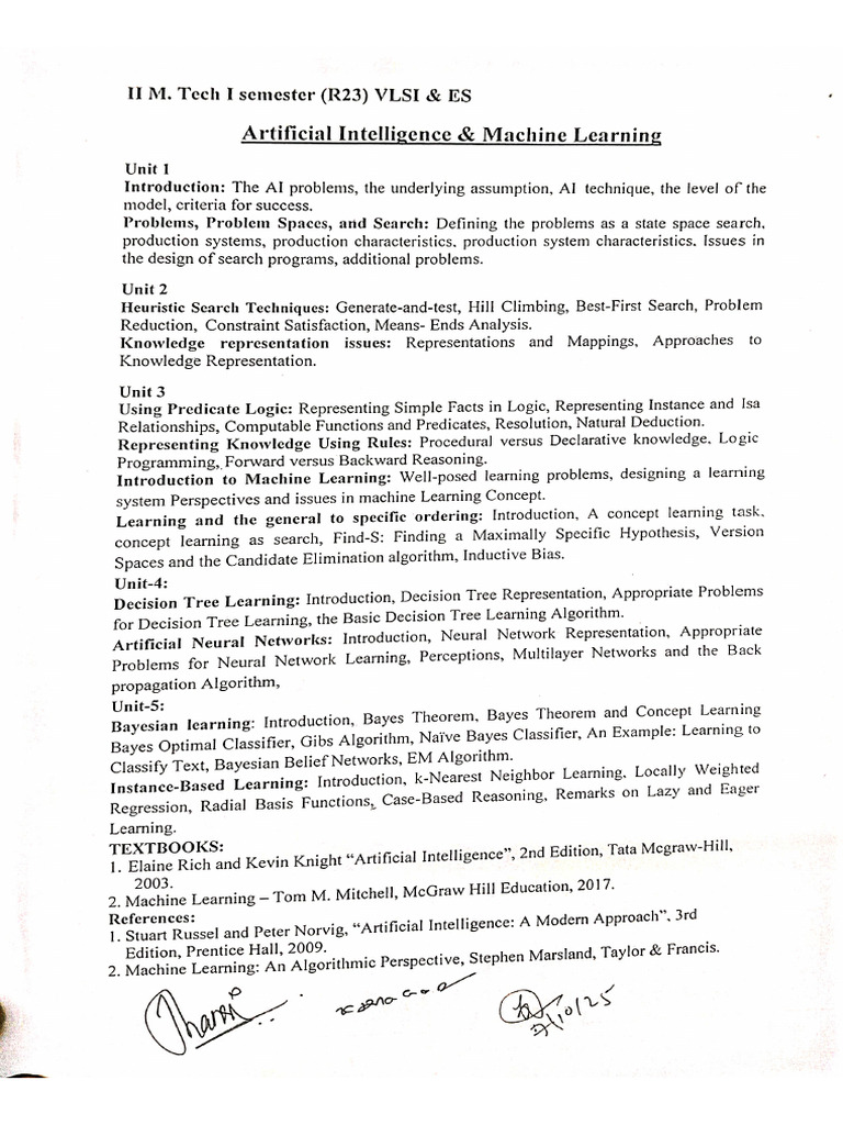 AIML Syllabus | PDF