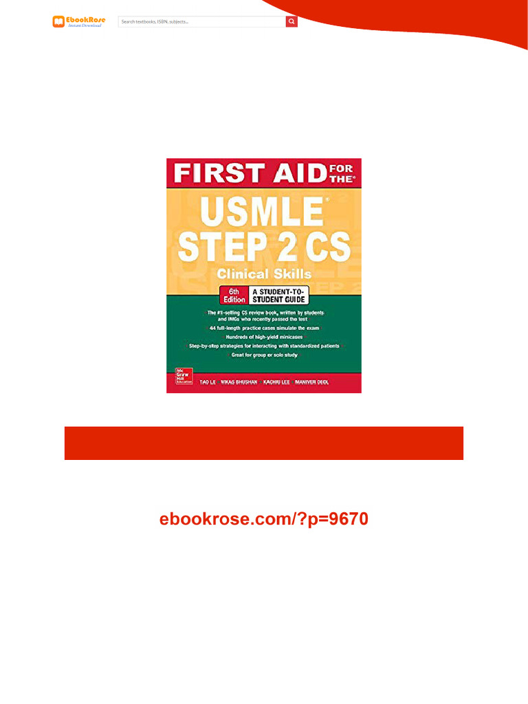First Aid For The USMLE Step 2 CS, Sixth Edition 6th Edition Complete ...