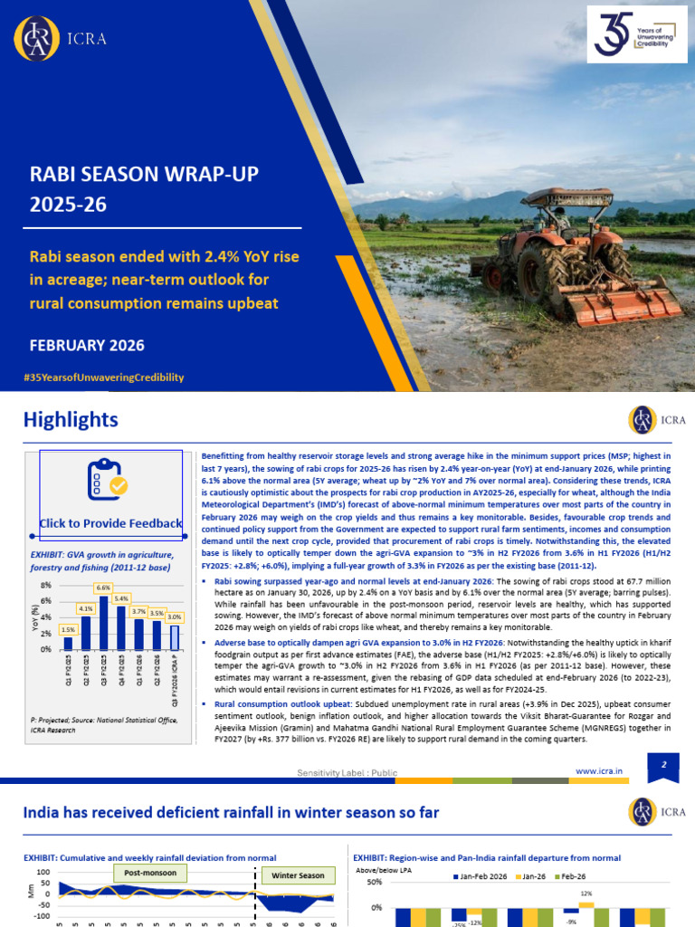 ICRA Thematic - Rabi Wrapup - February 2026 (1) | PDF | Consumer ...