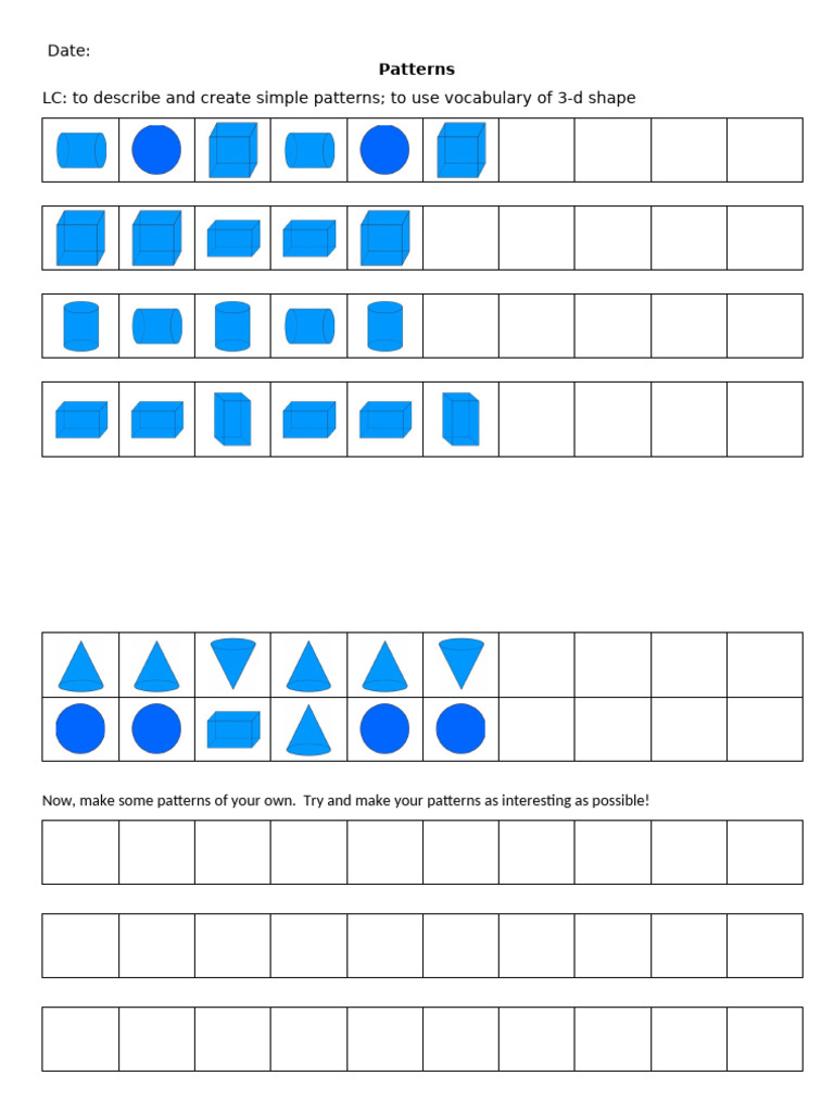 3d Shape Patterns | PDF