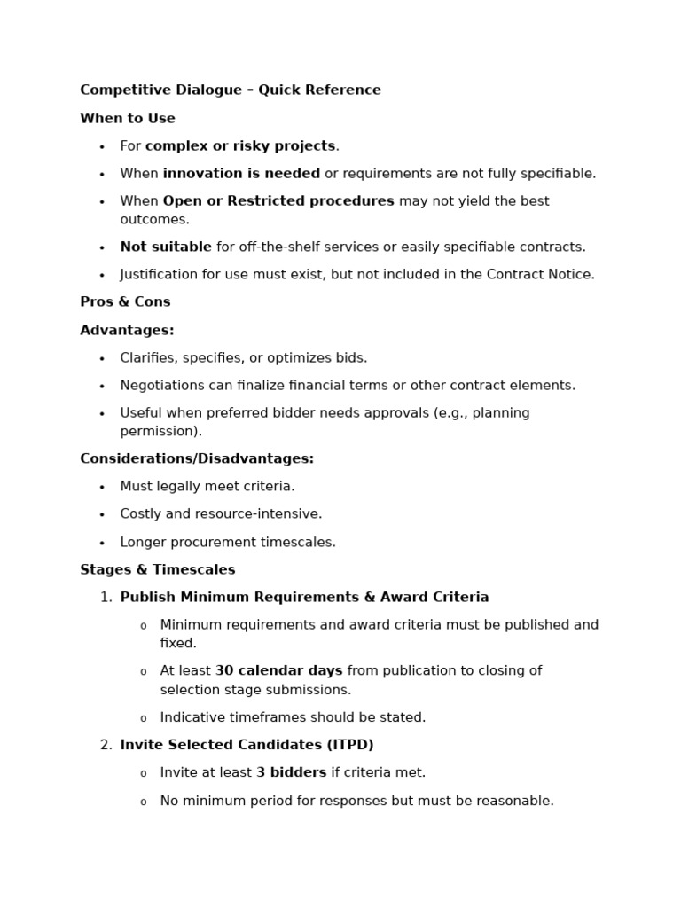 Competitive Dialogue | PDF | Business