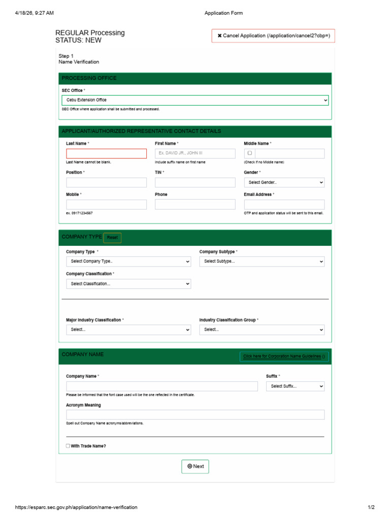 Application Form - SEC | PDF | Cyberspace