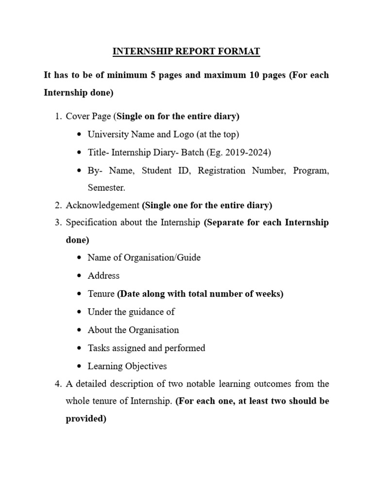 Internship Report Format (1) | PDF