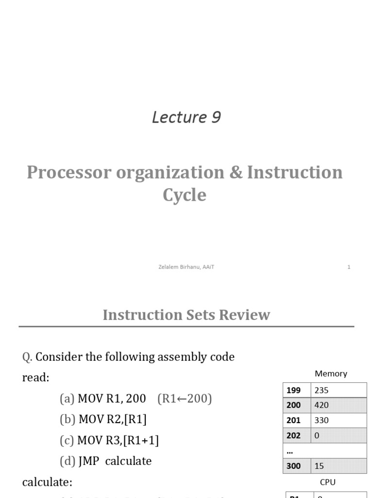 Lecture 9 | PDF | Central Processing Unit | Integrated Circuit