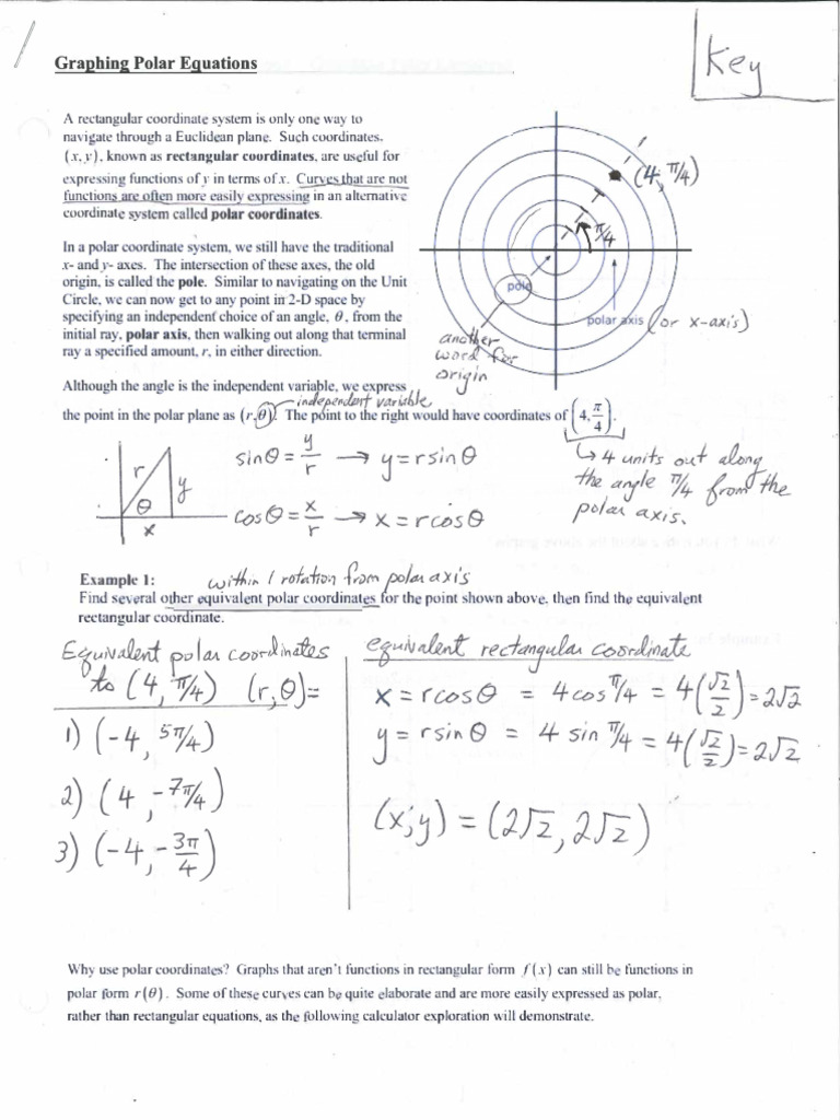 Graphing Polar Equation Key | PDF