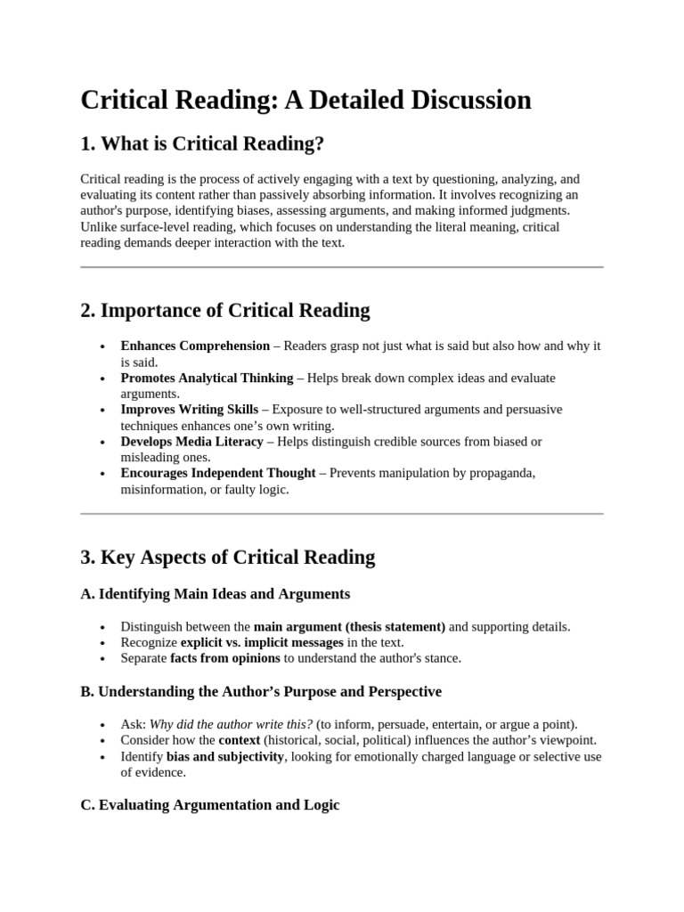 Crictcle Rdng n Wrtng | PDF