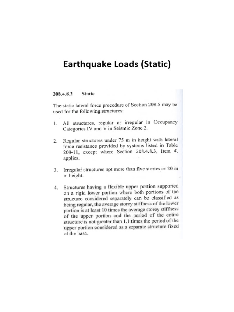 Earthquake Loads | PDF