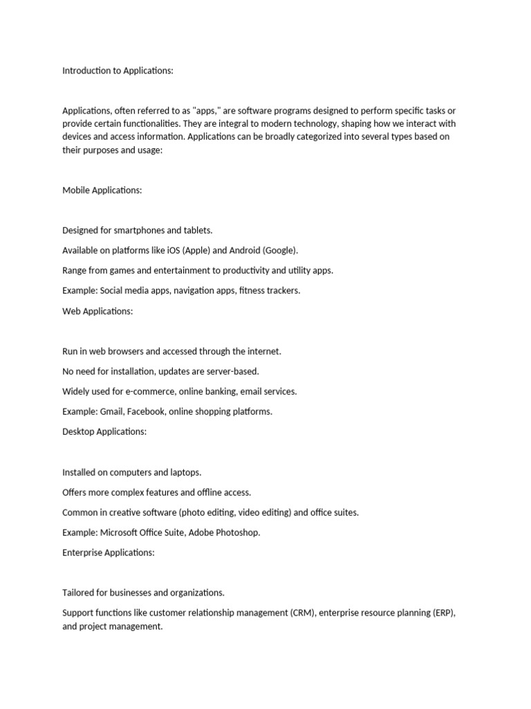 Introduction to Applications | PDF