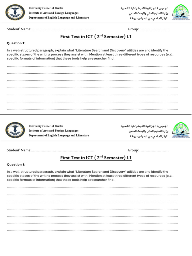 L1 TEST | PDF