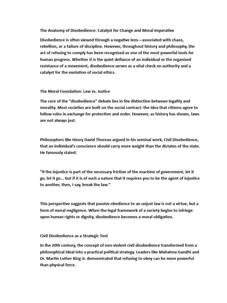 Disobedience | PDF | Civil Disobedience