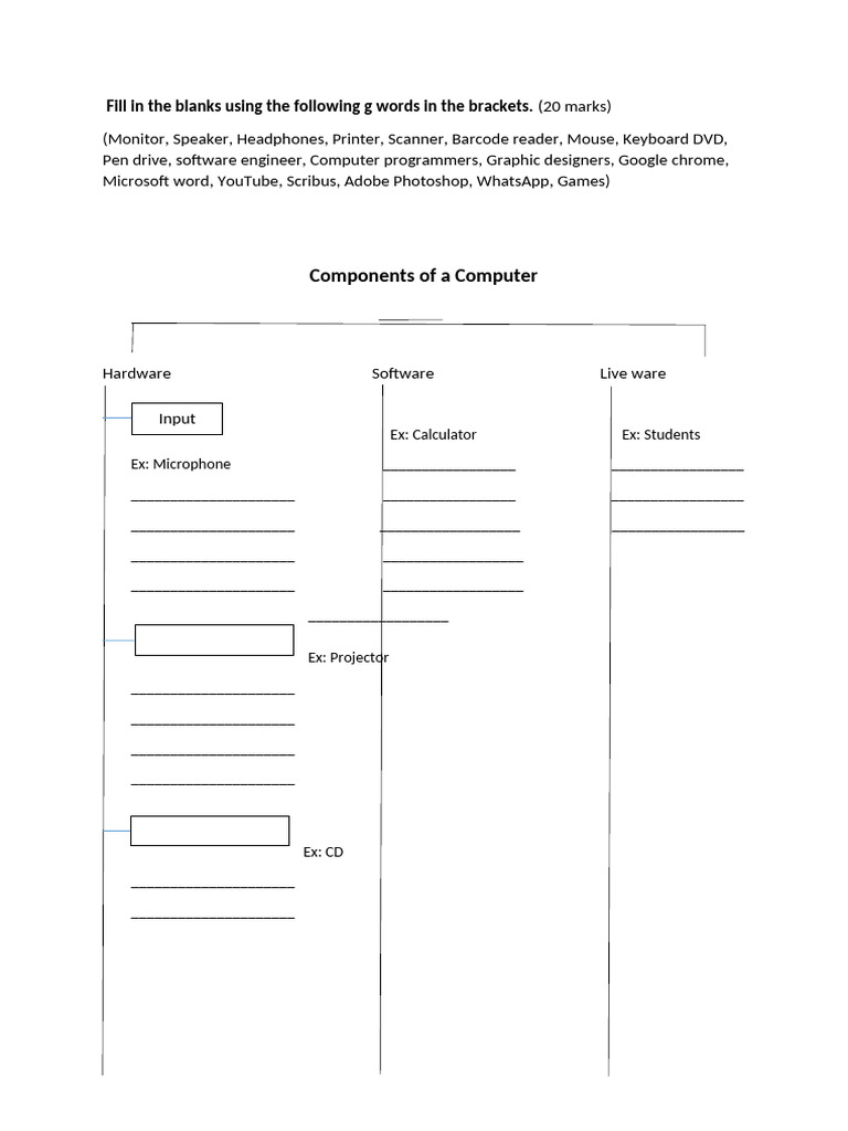 Components of a Computer Question Paper | PDF