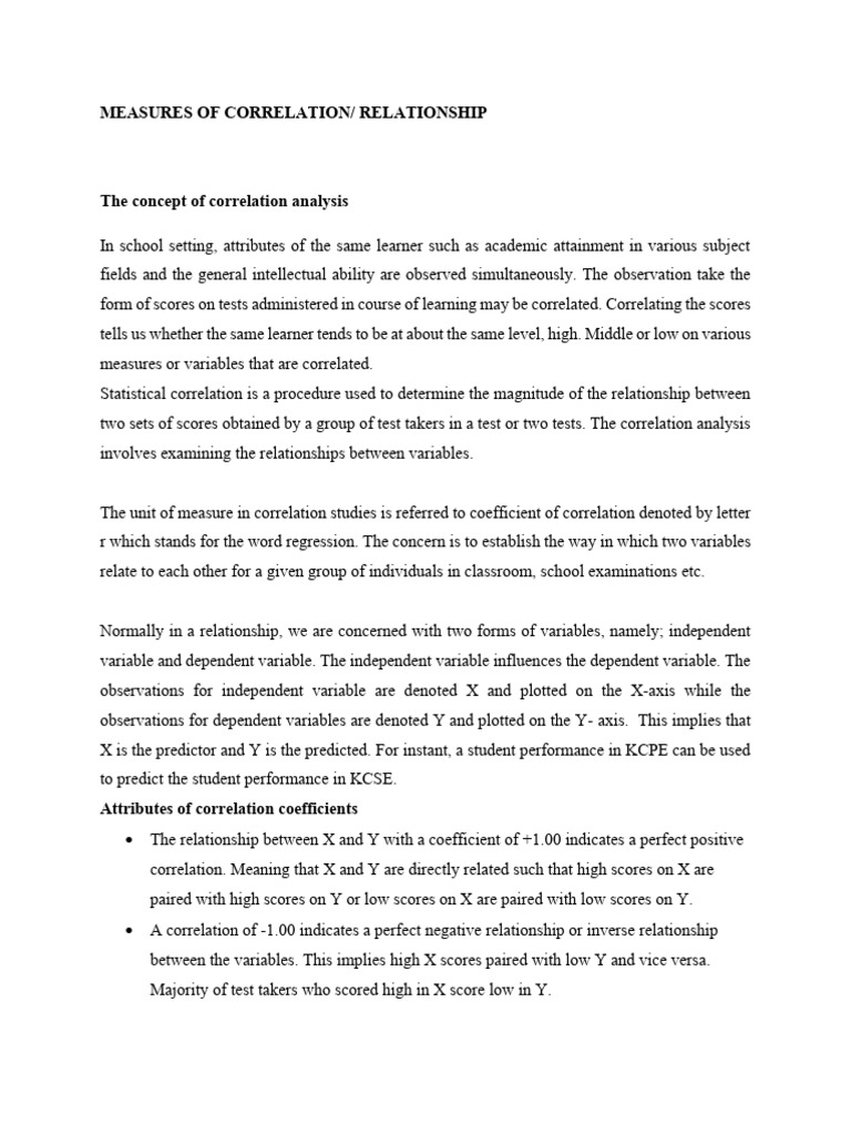 Measures of Correlation | PDF | Validity (Statistics) | Spearman's Rank ...