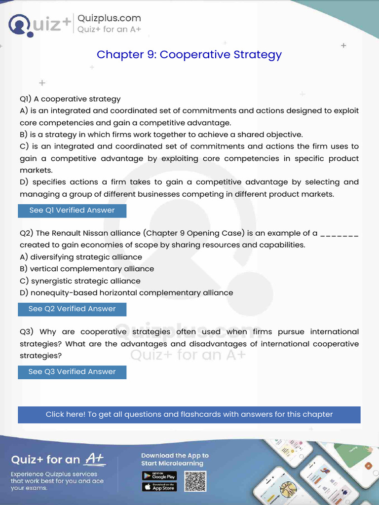 A Cooperative Strategy | PDF | Mergers And Acquisitions | Strategic ...
