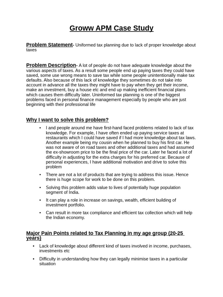 Groww APM Case Study 1 - Copy | PDF