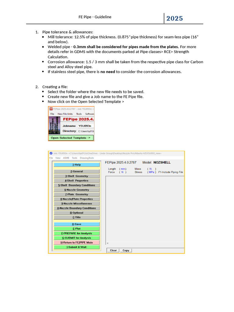 Nozzle Pro FE Pipe Guideline | PDF