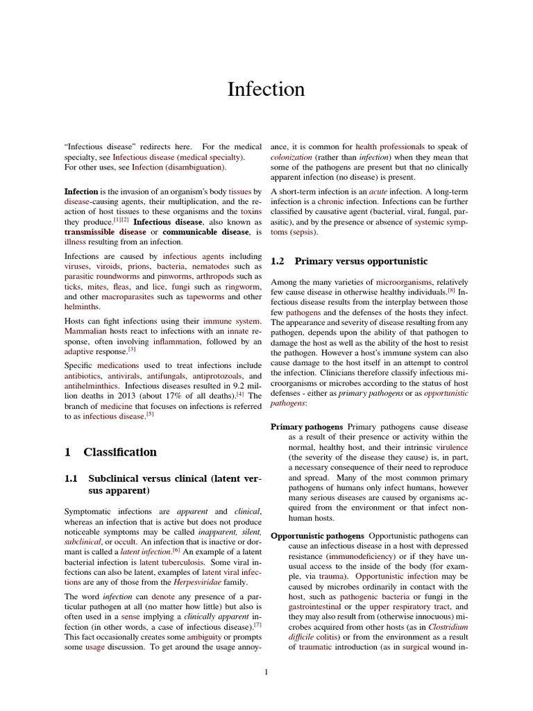 Infection | PDF | Infection | Pathogen
