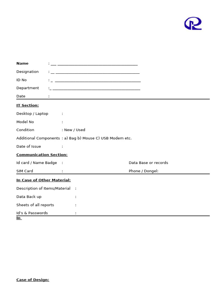 Handing Over Taking Over Form.doc Impex (1) | PDF