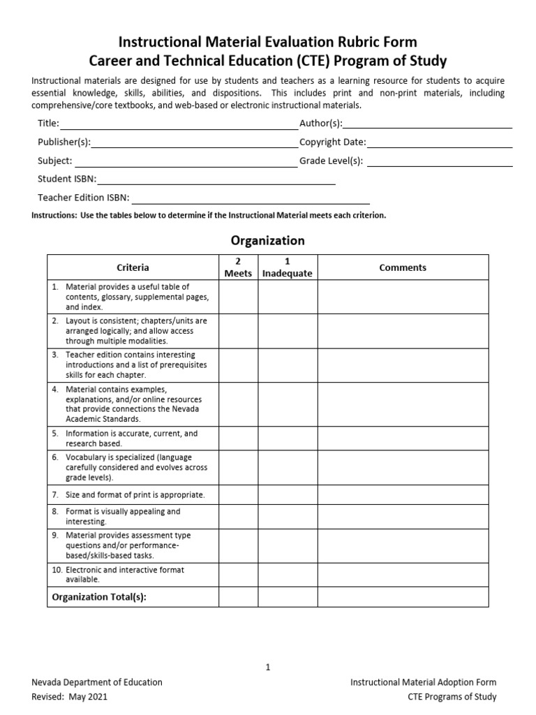 Instructional Materials Rubrics | PDF | Cognition | Intelligence