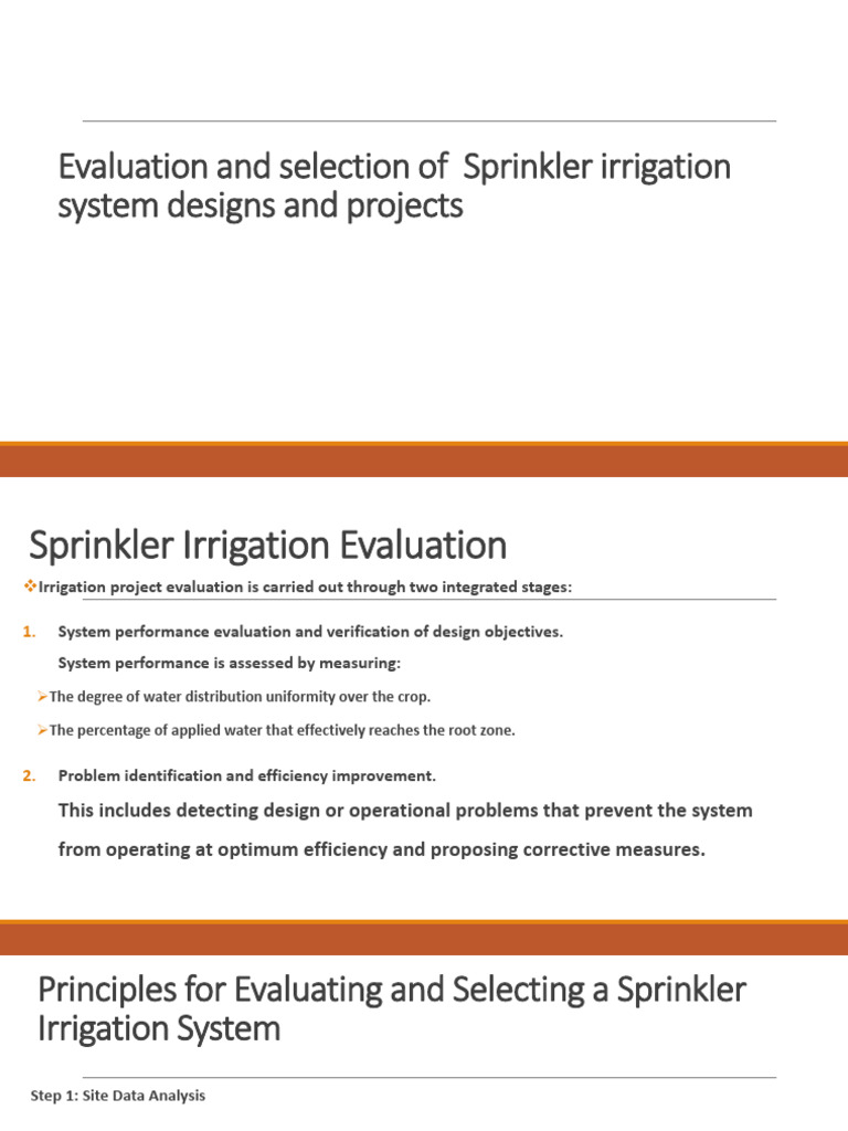 Evaluation and Selection of Irrigation System Designs and Projects | PDF