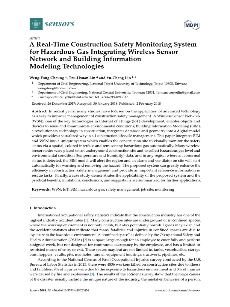 A Real-Time Construction Safety Monitoring System for Hazardous Gas ...