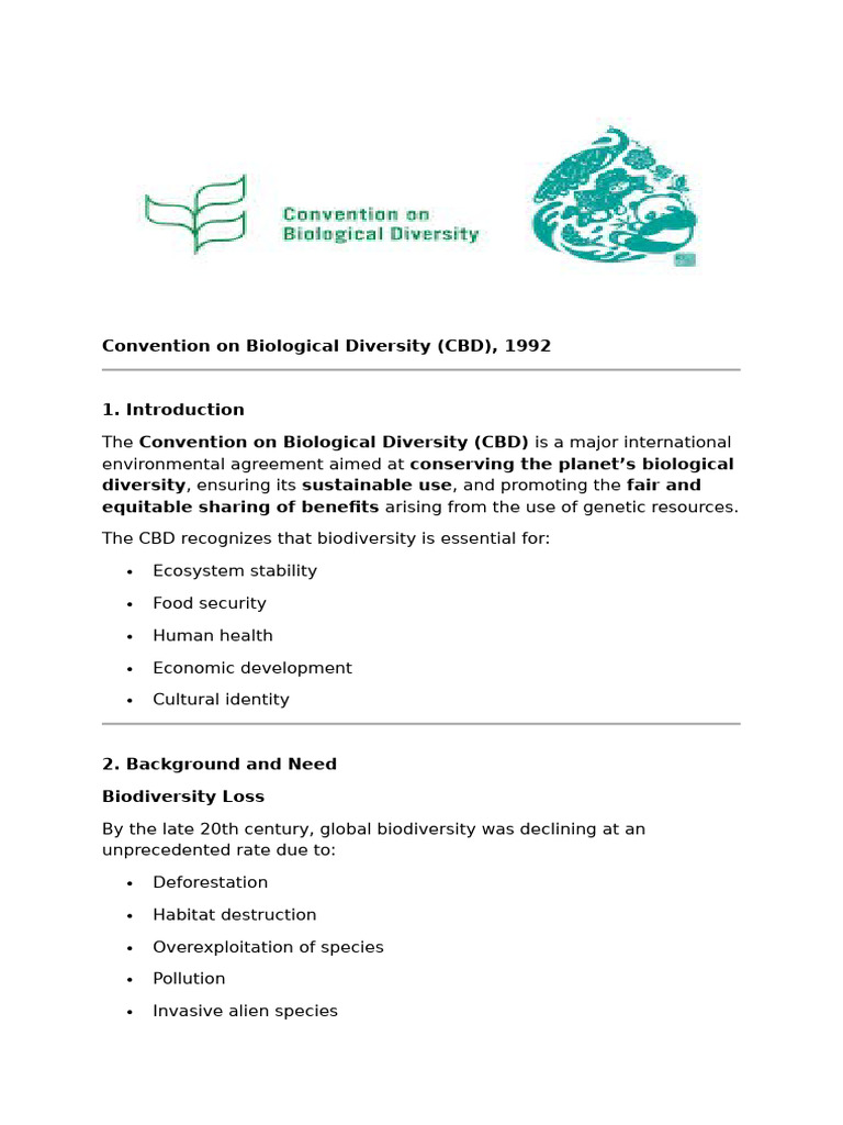 5. CBD | PDF | Biodiversity | Conservation Biology