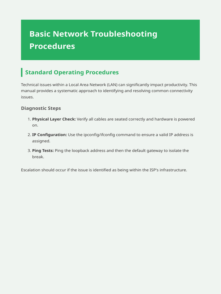 Network Troubleshooting Manual | PDF