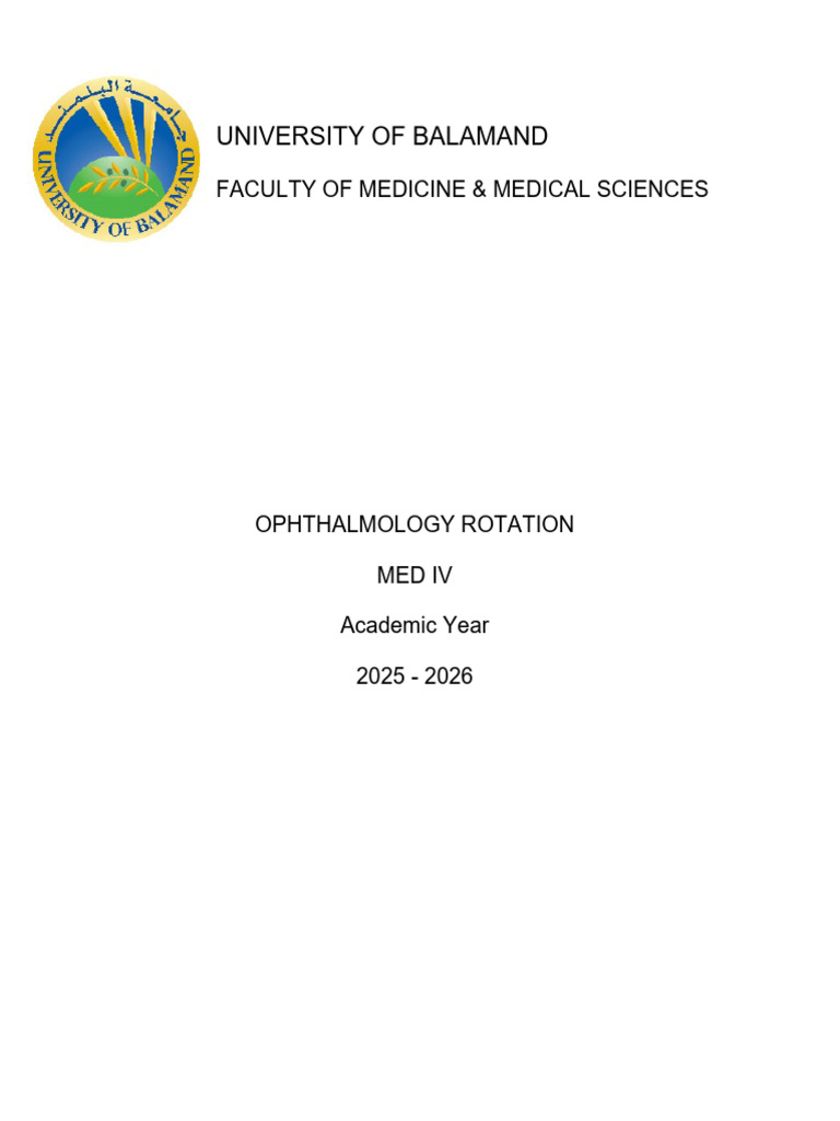 MED IV Ophthalmology Handbook 25-26 | PDF | Human Eye | Ophthalmology