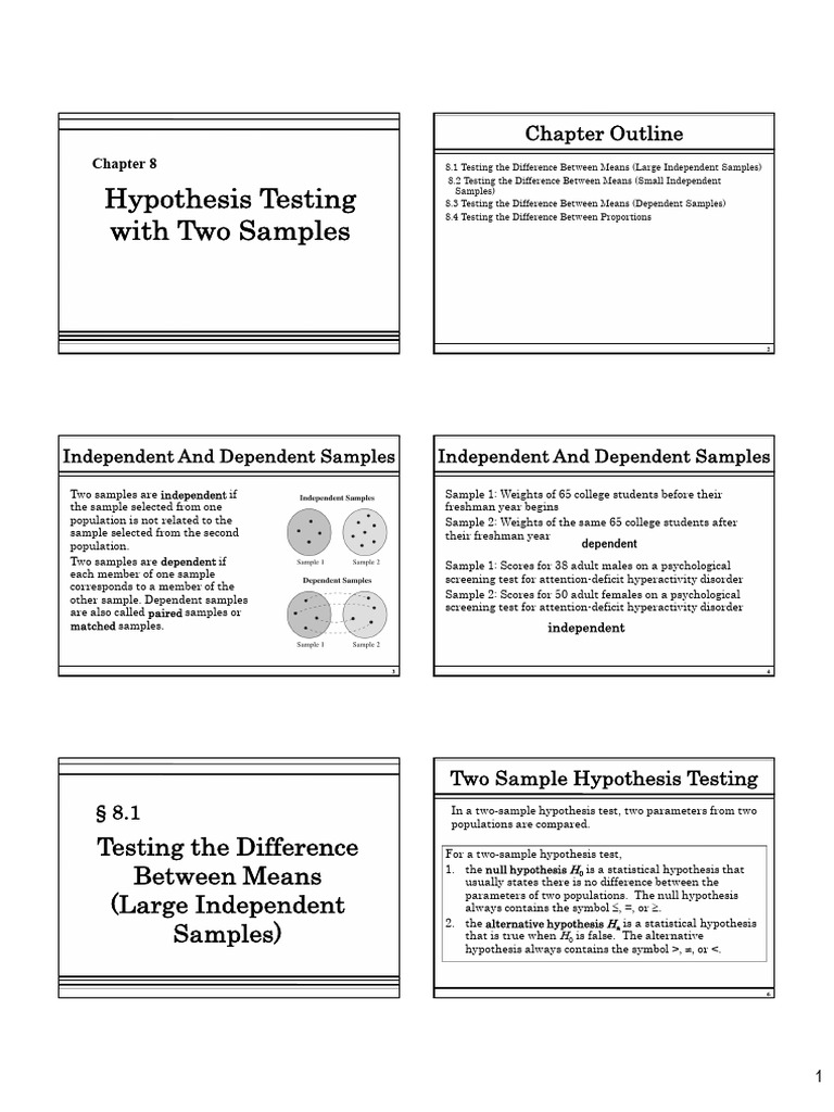 Two-Sample Hypothesis Testing Methods for statistic | PDF | Student's T ...