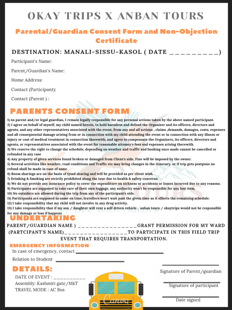 Okaytrips x anban tours consent form.pdf | PDF | Expense