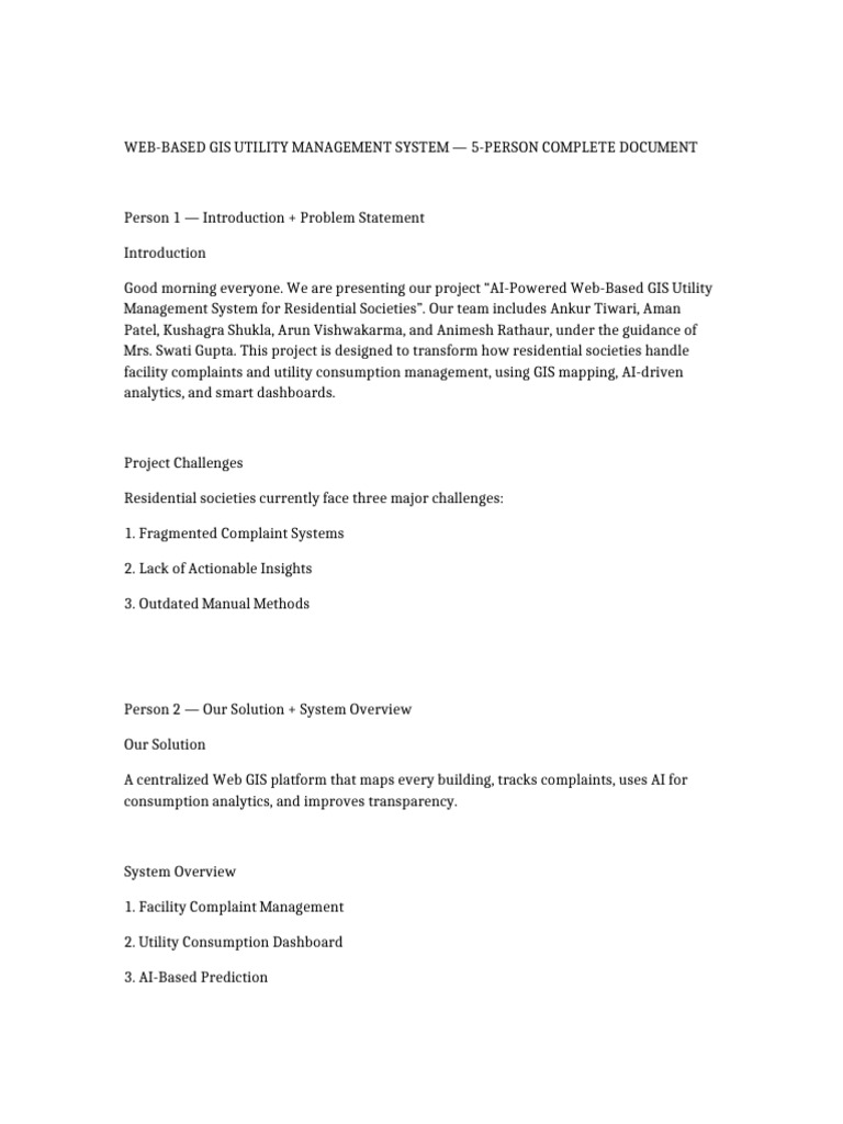 GIS Utility Management Document | PDF