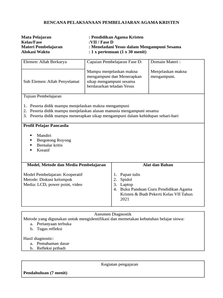 Rpp Praktek Rofinus Fiks | PDF