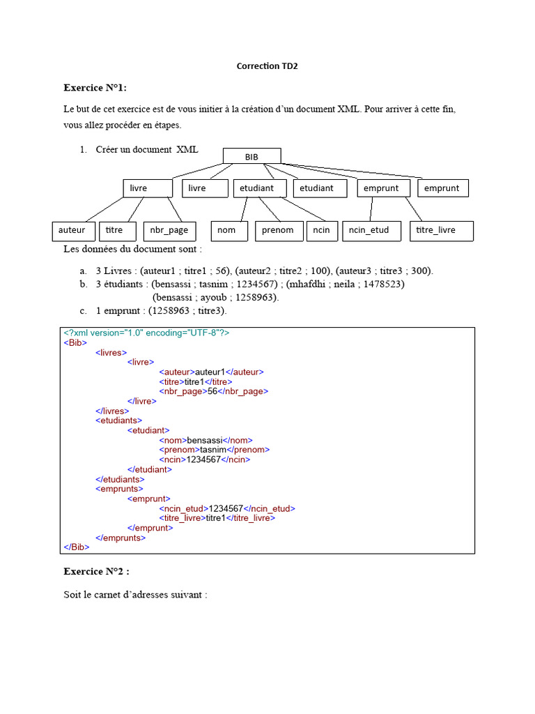 Correction td2 Web - Compress | PDF | XML | Stock