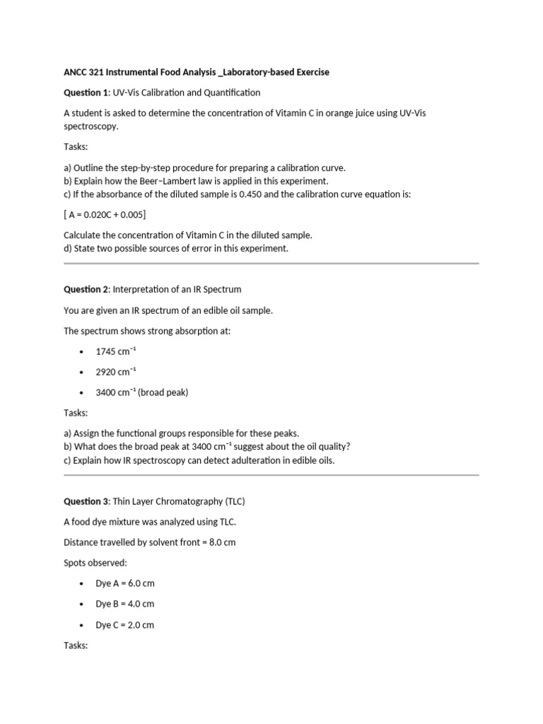 Lecture 3_Laboratory-based Exercise | PDF | Thin Layer Chromatography ...