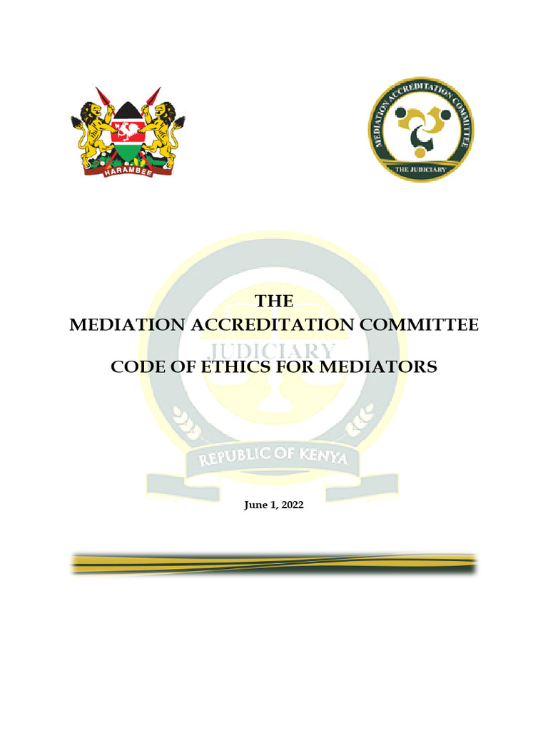 Mac Code of Ethics for Mediators 1 | PDF | Mediation | Conflict Of Interest