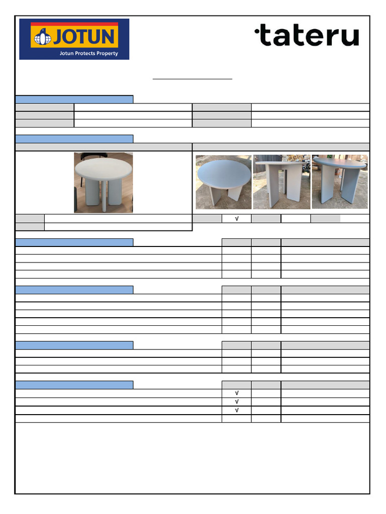Form QC Meja Jotun BIG IR Rais (17!04!2026) | PDF