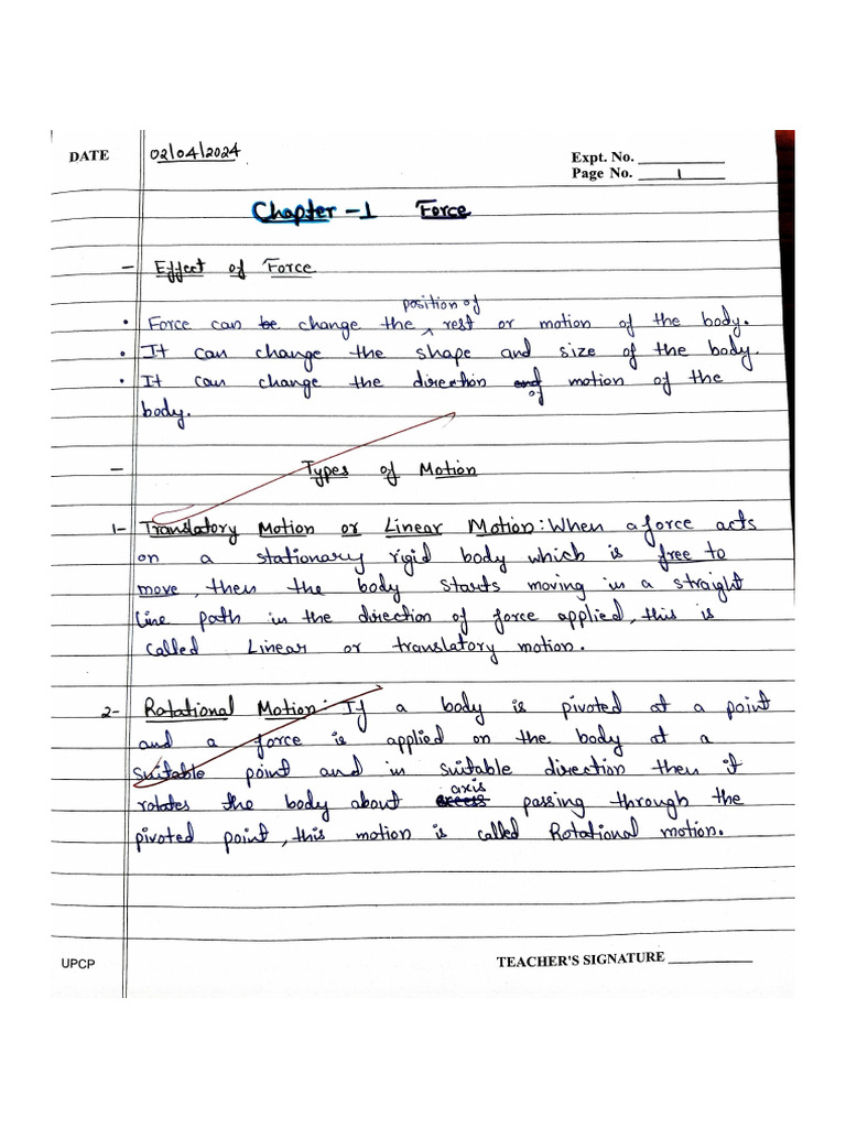 Chapter 1 - Force class 10 | PDF