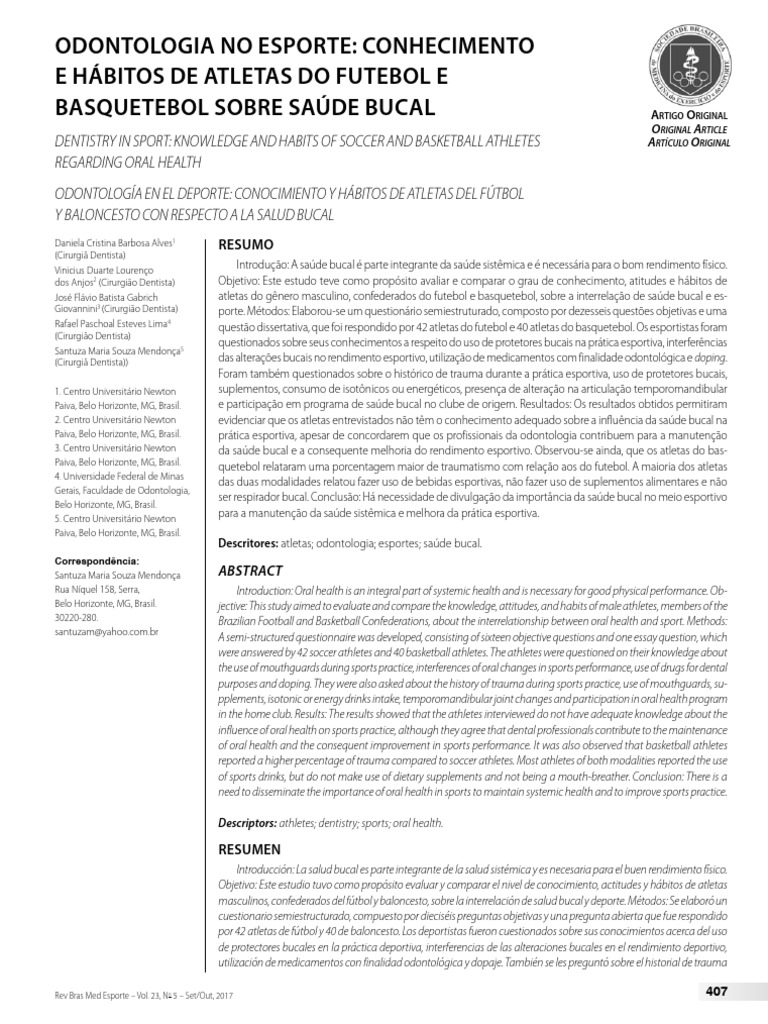 1517 8692 Rbme 23 05 00407 | PDF | Odontologia | Dentista